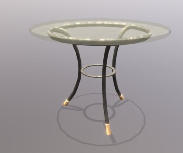 ArtStation - Glass Round Table Low Poly | Game Assets