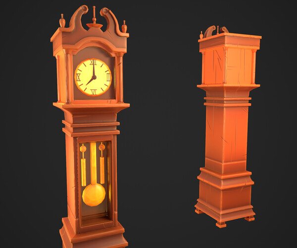 ArtStation Grandfather Clock Game Assets