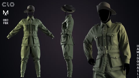 World War One Uniform MD/CLO3D ZPRJ File + OBJ