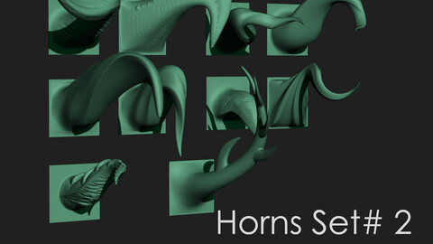 Horns VDM Brushes 3D model Set#2