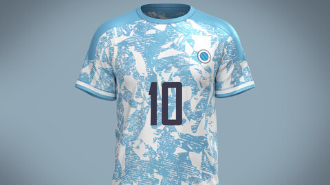 Soccer Blue Print Jersey Player-10