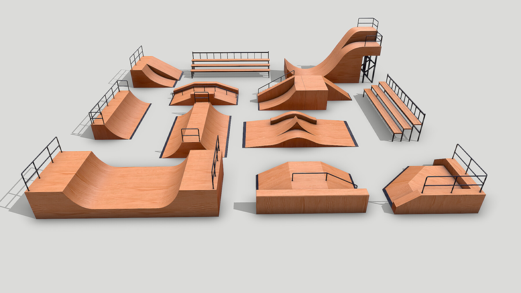 ArtStation - Modular Wooden Skatepark | Game Assets