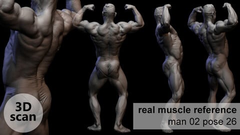 3D scan real muscleanatomy Man02 pose 26