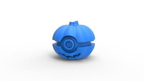 3D printable Pokeball Halloween pumpkin