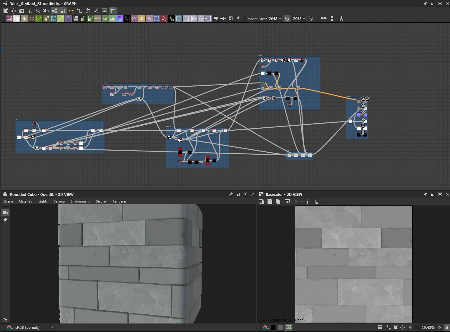 ArtStation - Stylized Bricks Wall - Substance Designer | Game Assets