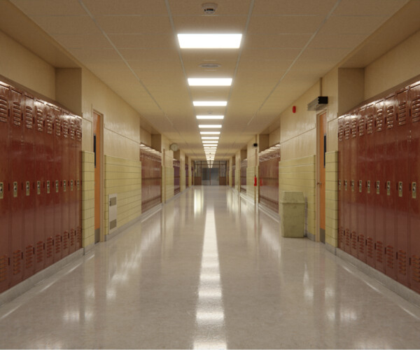 ArtStation - School Hallway 3d Scene | Resources