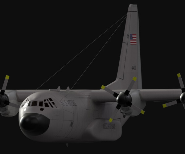 ArtStation C130 American Military Transport Plane. Game Assets