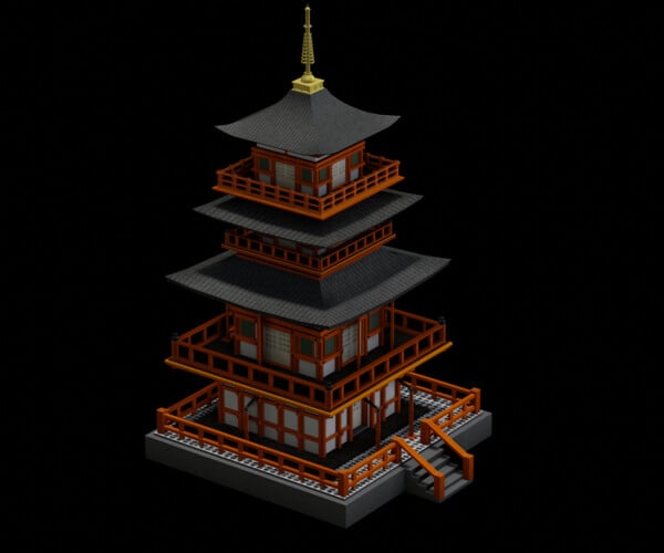 Kami-Sama's Temple  Low Poly on Behance