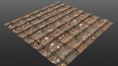 Dirty roof tiles pbr seamless 4k Texture
