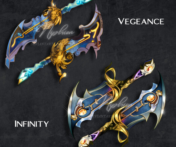 ArtStation Dual Blade Set Concept Art Vengeance and Infinity Artworks