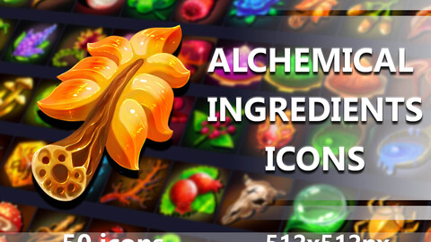 x50 Alchemical Ingredient Icons Pack