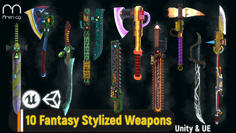 Fantasy Stylized Weapons- Unity and Unreal engine package