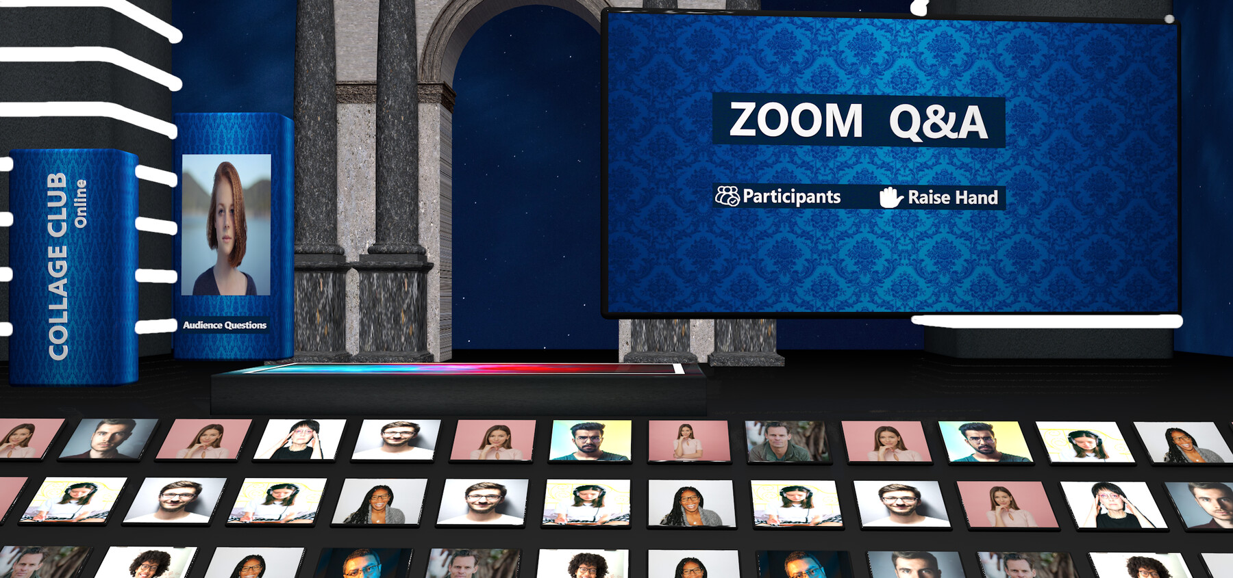 ArtStation - virtual studio 3d set for live zoom meeting classes ...