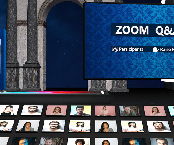 ArtStation - virtual studio 3d set for live zoom meeting classes ...