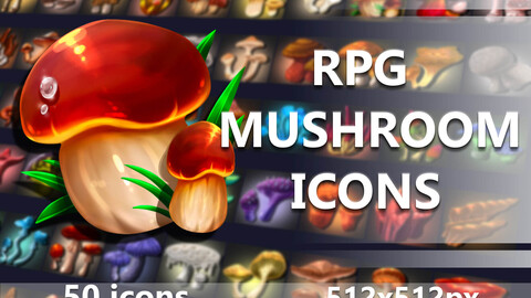x50 RPG Mushroom Icons Pack