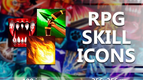 x100 RPG Skill Game Icons Pack