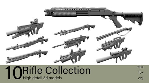 10 Rifle Collection 3d models-max.fbx.obj