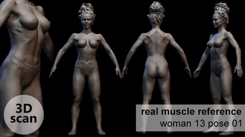 3D scan real muscleanatomy Woman13 pose 01