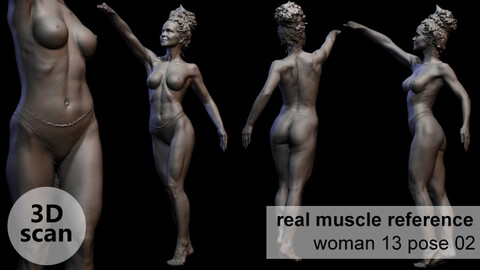 3D scan real muscleanatomy Woman13 pose 02