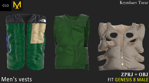 3 Vests. Clo3d, MD projects + OBJ. Sport collection