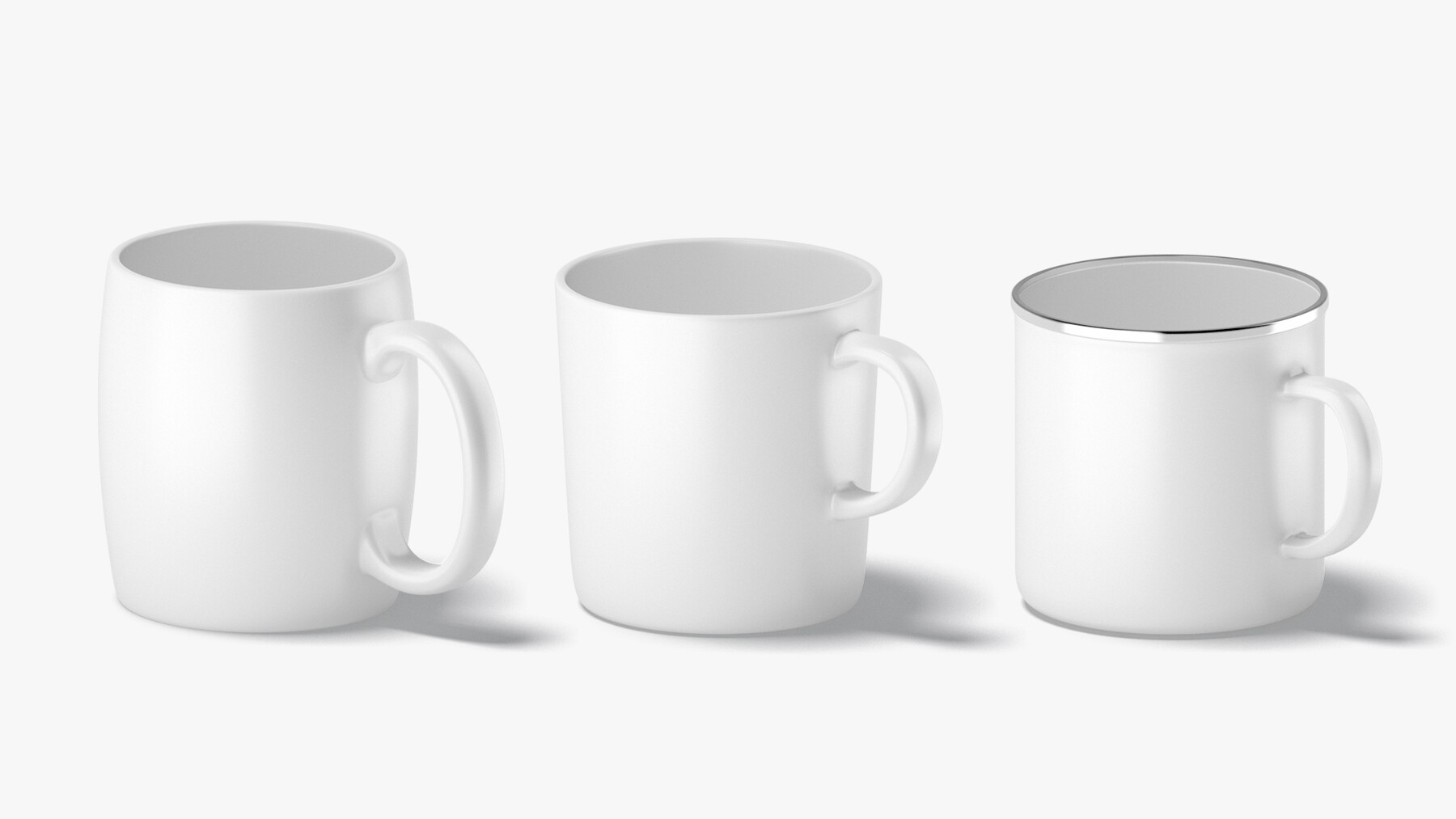 ArtStation 18 Ceramic Mugs Shapes white cups different forms and