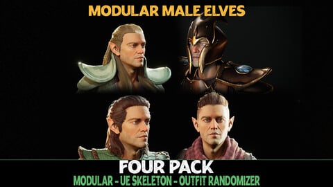 Four Pack - Male Elf - Fantasy Elves Collection [UE5]