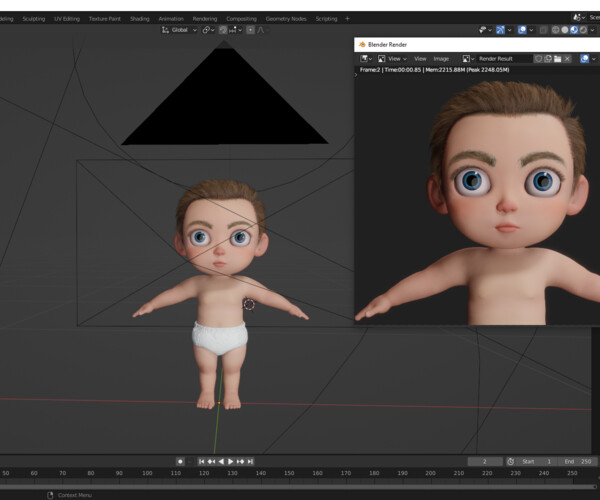 ArtStation - Cartoon Baby Rigged 3D model 5 Lods 4K Textures Low-poly ...