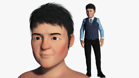 Cartoon Man 2 Character 3D -- High-quality fantasy model VR / AR / low-poly 3d model