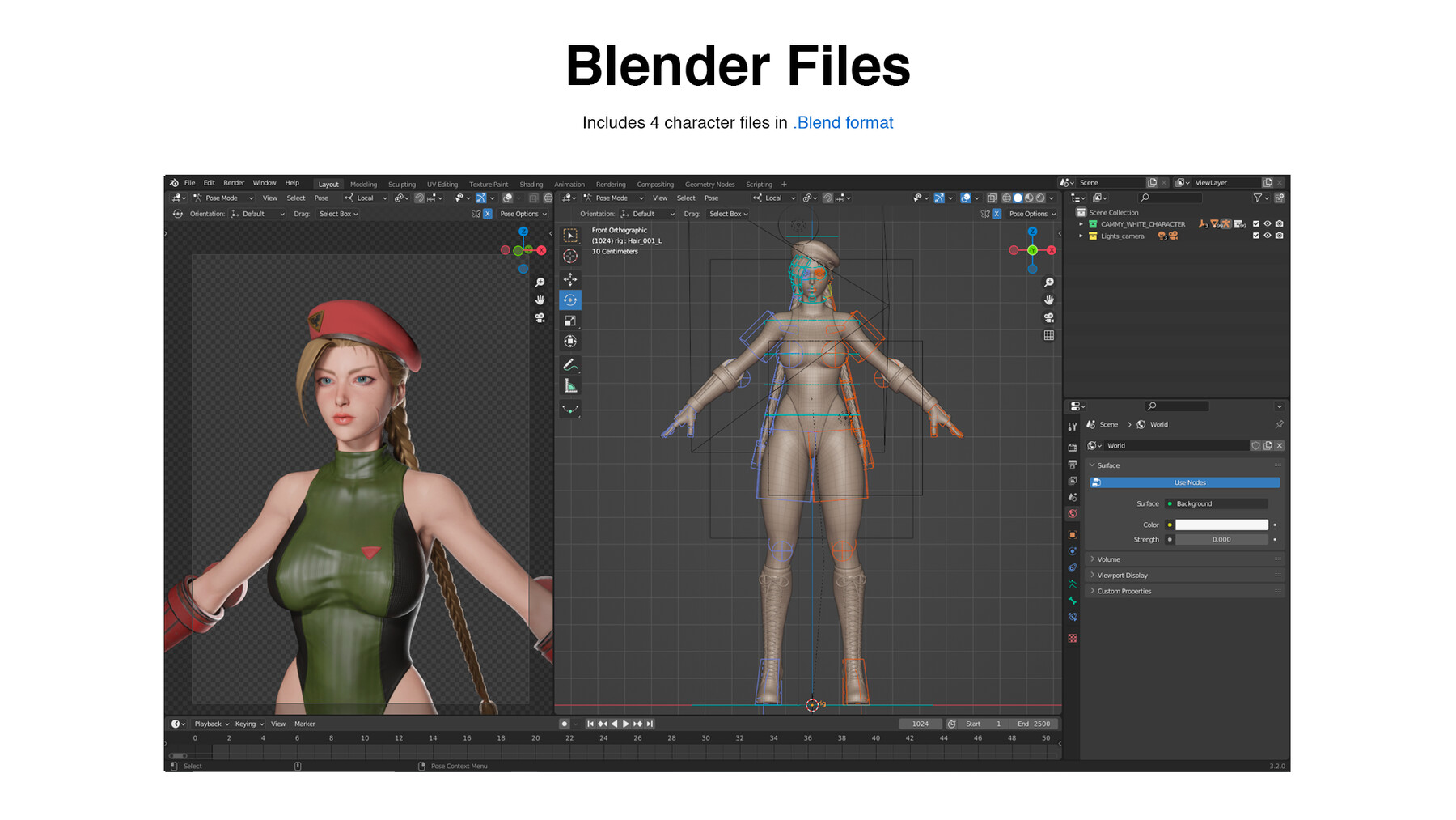 ArtStation - Cammy Street Fighter Lowpoly Rigged