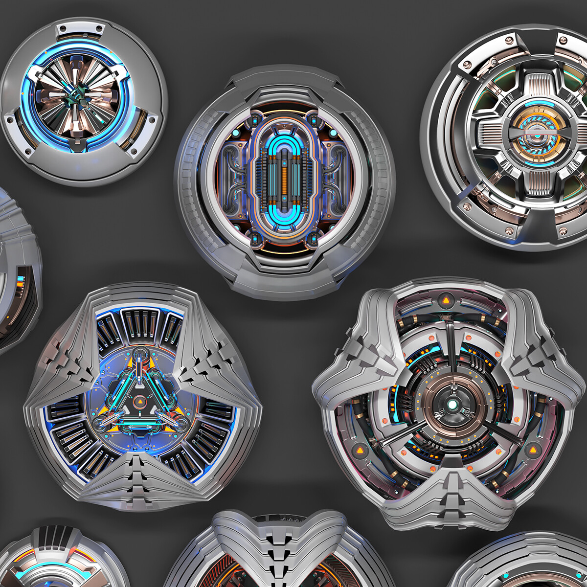 ArtStation - Sci Fi Kitbash 2 - subdivision ready 3D model | Resources