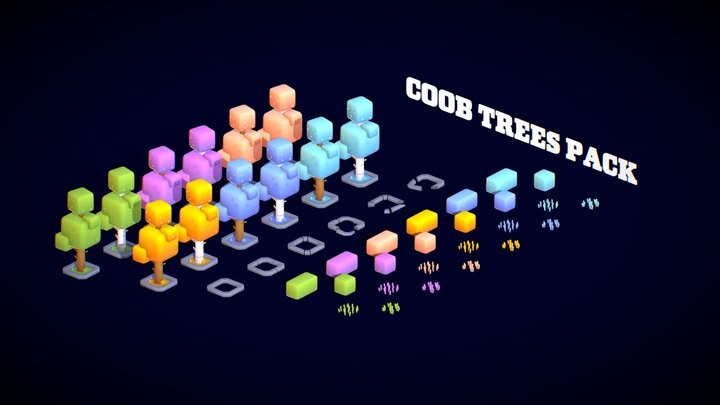 ArtStation - Coob Trees Pack | lowpoly | Game Assets