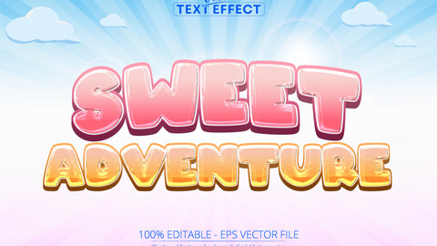 Sweet text effect, editable game and cartoon text style
