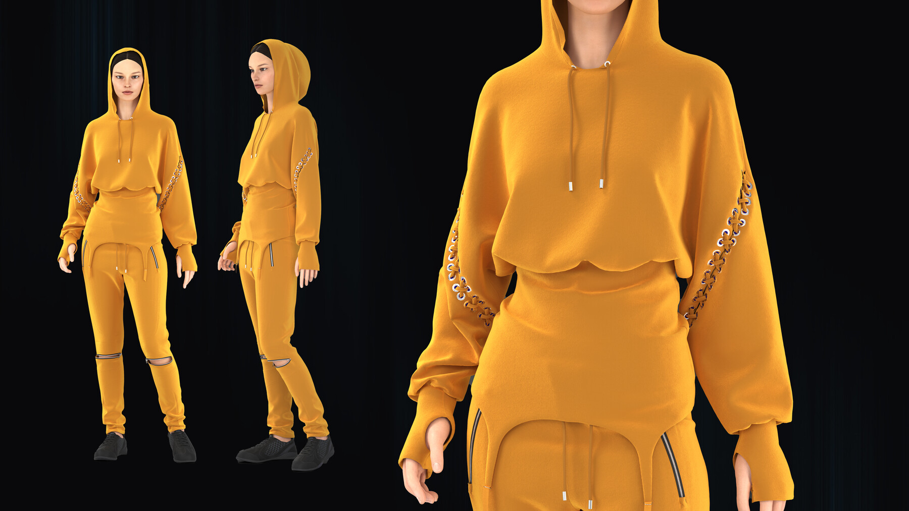 ArtStation - Yellow girls outfit | Game Assets