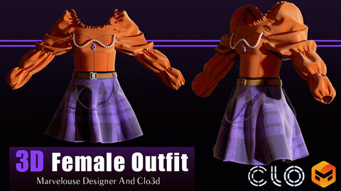 3d Female Outfit İn Marvelous Designer / Clo3D