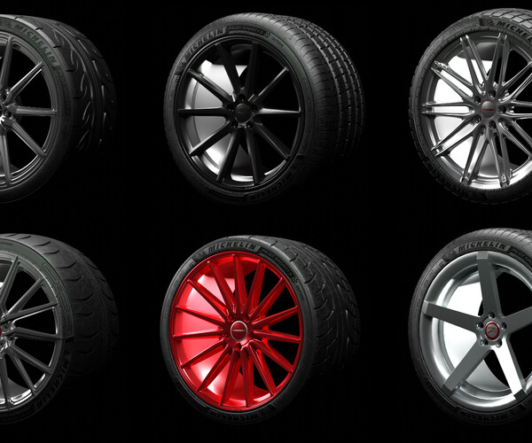ArtStation 6 Car tires and rims Resources