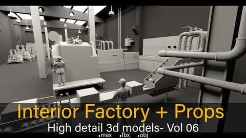 Interior Factory- Vol 06- High detail 3d models