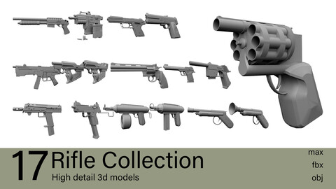 17 Rifle Collection 3d models-max.fbx.obj