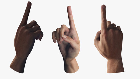 Pointing Hand Motion Gesture point Low-poly 3D model