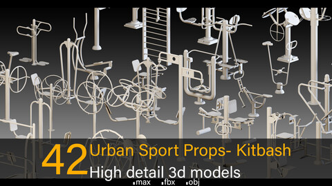 42 Urban Sport Props- Kitbash- High detail 3d models