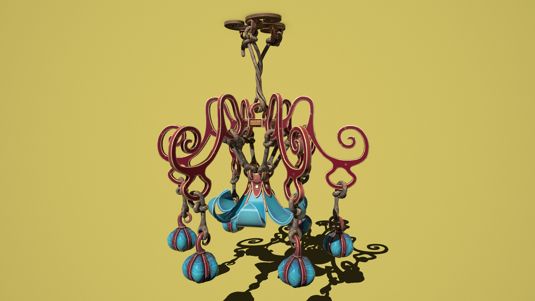 ArtStation Flower chandelier Game Assets