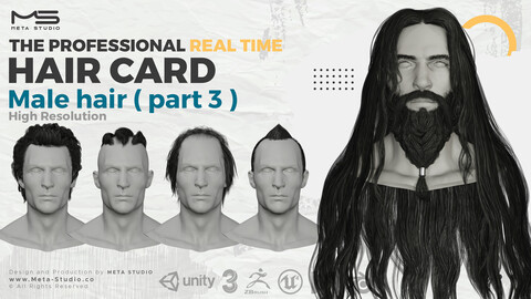 Male Hair Part 3 - Professional Realtime Hair card