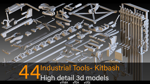 44 Industrial Tools- Kitbash- High detail 3d models