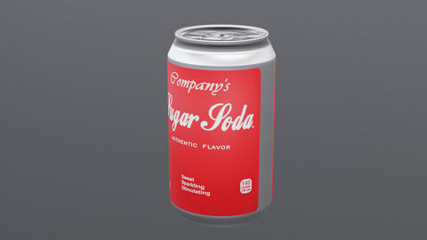 Aluminum Soda Can with Red Label (12 oz)