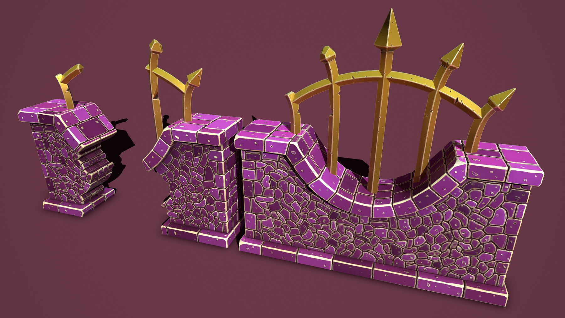 ArtStation - Fantasy wall 3 | Game Assets