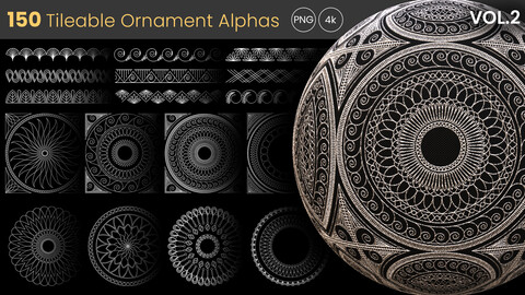 150 Tileable Ornament Alphas