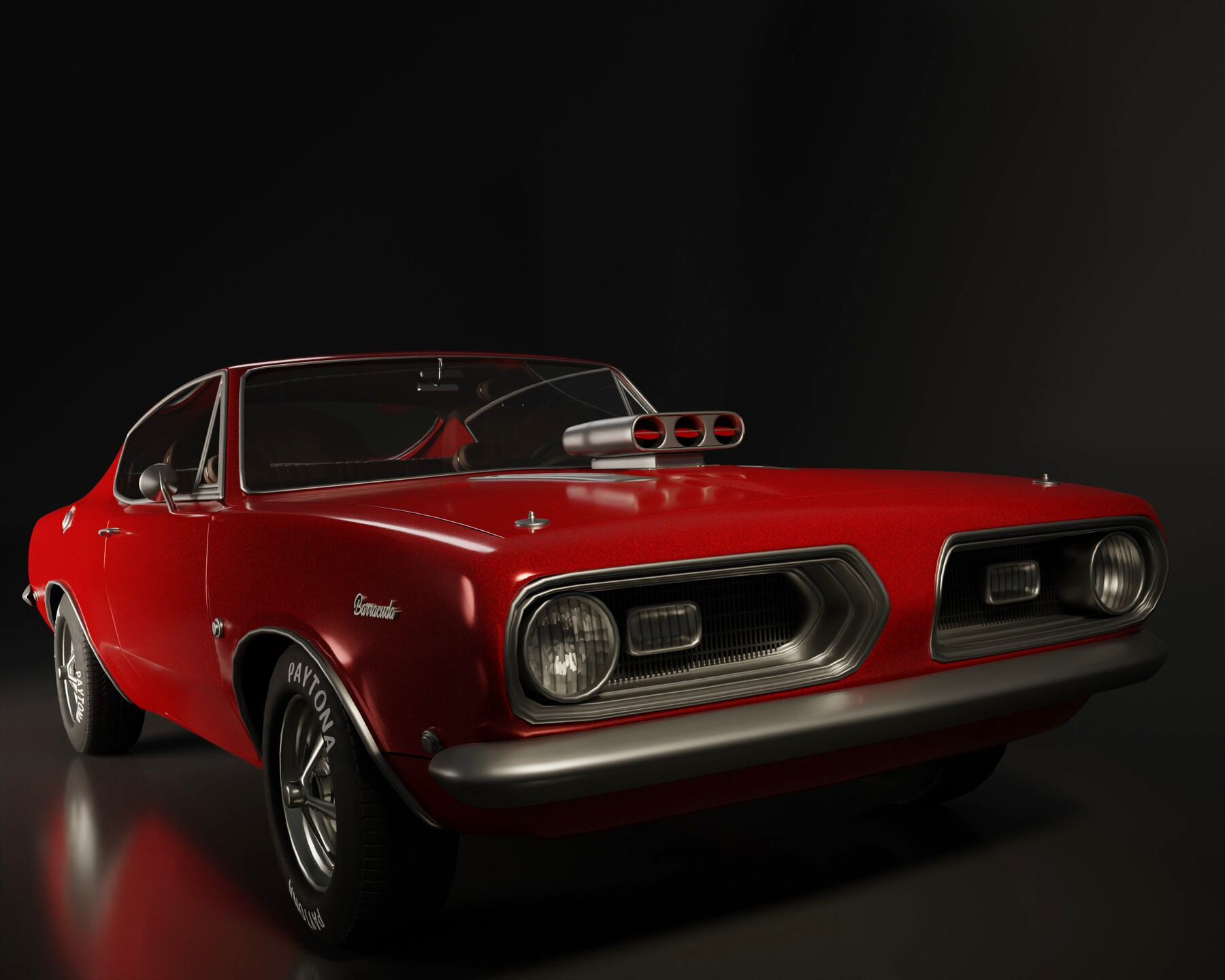 Artstation Muscle Car 3d Model Game Assets 9856