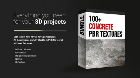 100+ PBR Textures - Concretes