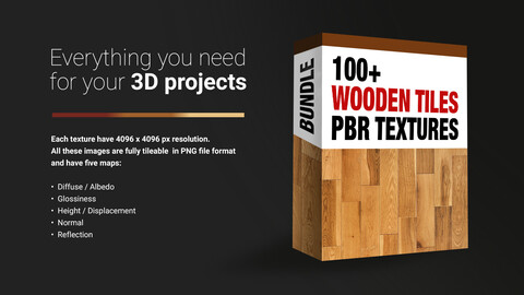 100+ PBR Textures - Wooden Tiles