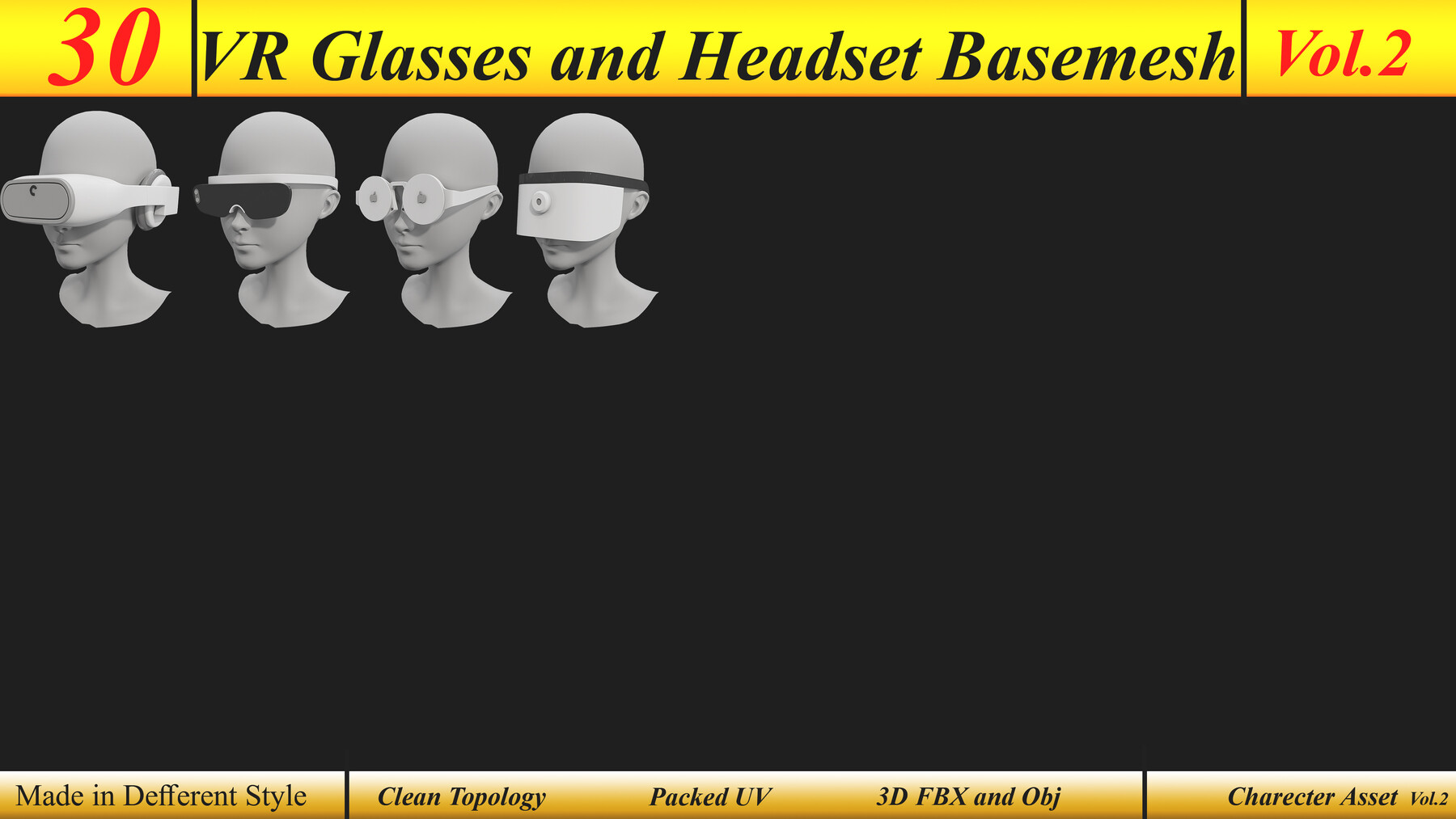 VR Glasses and Headset Basemesh (Vol_02)