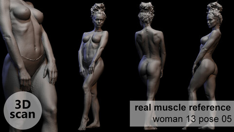 3D scan real muscleanatomy Woman13 pose 05